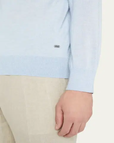 Brioni Men's Cashmere-Silk Crewneck Sweater | Thumbnail 18 Brioni Men's Cashmere-Silk Crewneck Sweater | Thumbnail 18