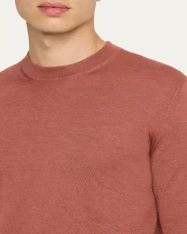 Brioni Men's Cashmere-Silk Crewneck Sweater | Thumbnail 5 Brioni Men's Cashmere-Silk Crewneck Sweater | Thumbnail 5