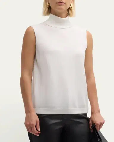 Lafayette 148 New York Sleeveless Matte Crepe Turtleneck Pullover | Thumbnail 4 Lafayette 148 New York Sleeveless Matte Crepe Turtleneck Pullover | Thumbnail 4