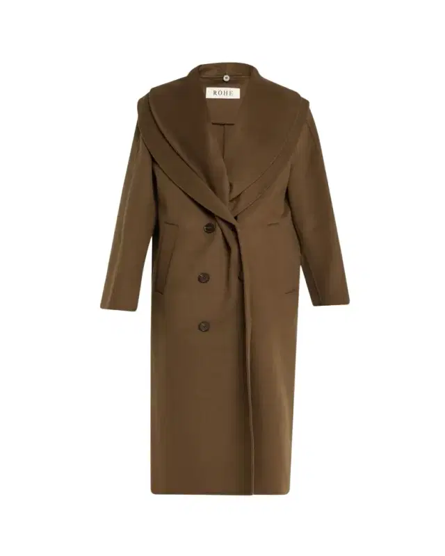 Double-Face Wool Scarf Coat