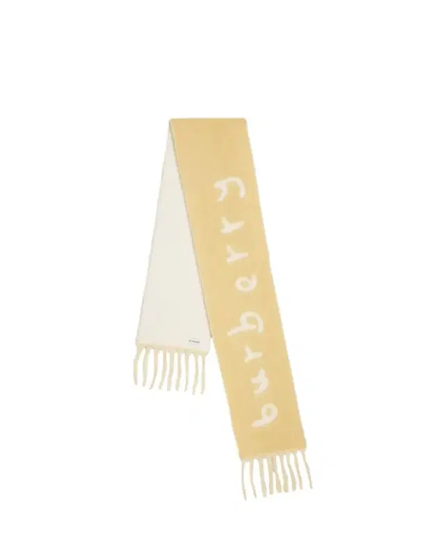 Logo Alpaca-Blend Reversible Scarf with Chunky Fringe