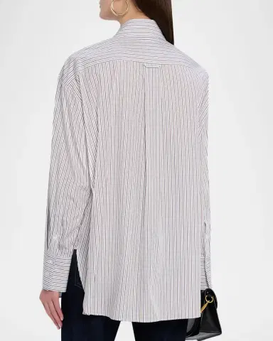 TWP Big Joe Striped Cotton Button-Front Shirt | Thumbnail 2