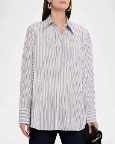 TWP Big Joe Striped Cotton Button-Front Shirt | Thumbnail 3