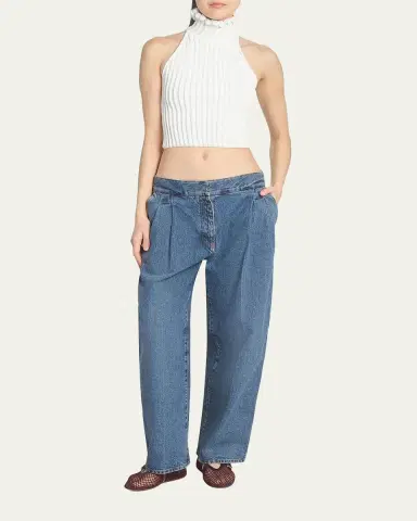 Alaïa Ribbed Knit Curled Trim Halter Top | Thumbnail 2 Alaïa Ribbed Knit Curled Trim Halter Top | Thumbnail 2