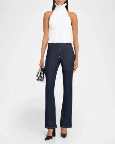 Alaïa Ribbed Knit Curled Trim Halter Top | Thumbnail 6 Alaïa Ribbed Knit Curled Trim Halter Top | Thumbnail 6