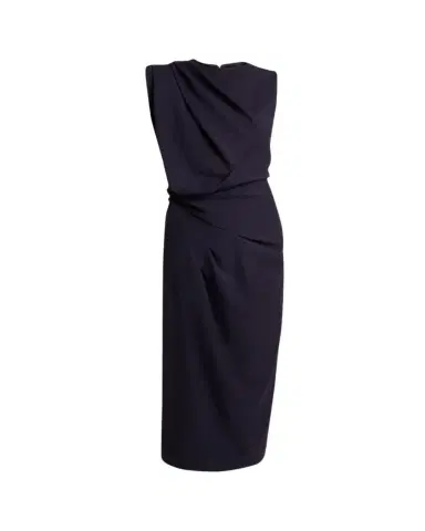Lanvin Draped Shoulder Sleeveless Midi Dress | Thumbnail 1