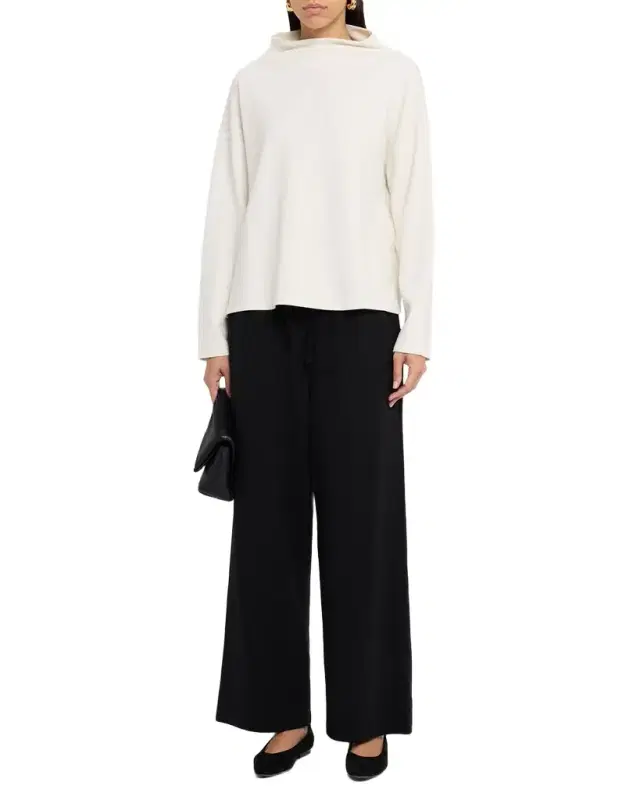 Missy Waffle-Knit Funnel-Neck Sweater