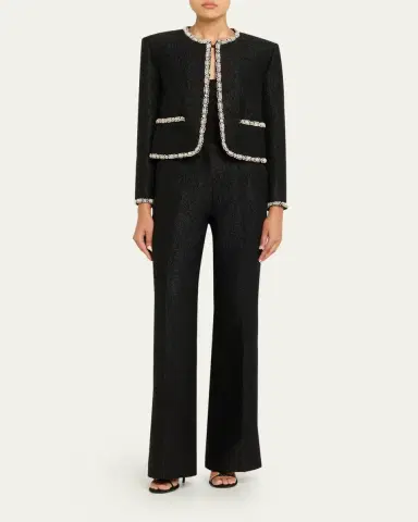 Saloni Flute-B Rose Brocade Trousers | Thumbnail 2 Saloni Flute-B Rose Brocade Trousers | Thumbnail 2
