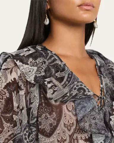 Kobi Halperin Locke Ruffle Tie-Neck Blouse | Thumbnail 5 Kobi Halperin Locke Ruffle Tie-Neck Blouse | Thumbnail 5