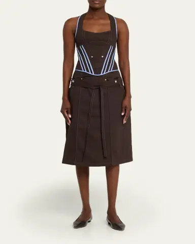 JANE WADE Raceback Denim Bustier Top | Thumbnail 2