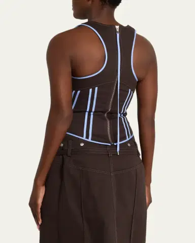 JANE WADE Raceback Denim Bustier Top | Thumbnail 3