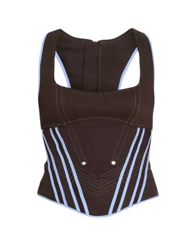 JANE WADE Raceback Denim Bustier Top | Thumbnail 1
