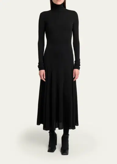 Alaïa Heart Cutout Turtleneck Long-Sleeve Maxi Dress | Thumbnail 2 Alaïa Heart Cutout Turtleneck Long-Sleeve Maxi Dress | Thumbnail 2