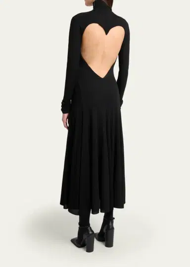 Alaïa Heart Cutout Turtleneck Long-Sleeve Maxi Dress | Thumbnail 3 Alaïa Heart Cutout Turtleneck Long-Sleeve Maxi Dress | Thumbnail 3