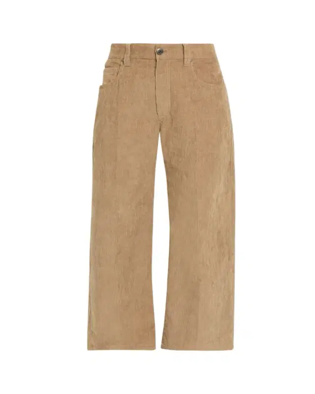 Corduroy Wide-Leg Crop Pants