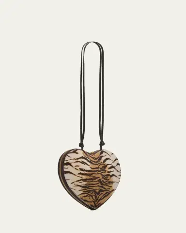 Alaïa Le Coeur Tiger-Print Calf Hair Crossbody Bag | Thumbnail 3
