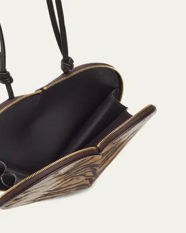 Alaïa Le Coeur Tiger-Print Calf Hair Crossbody Bag | Thumbnail 4