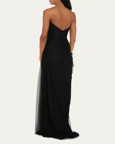 MONIQUE LHUILLIER No Wrap Strapless Tulle Gown | Thumbnail 3