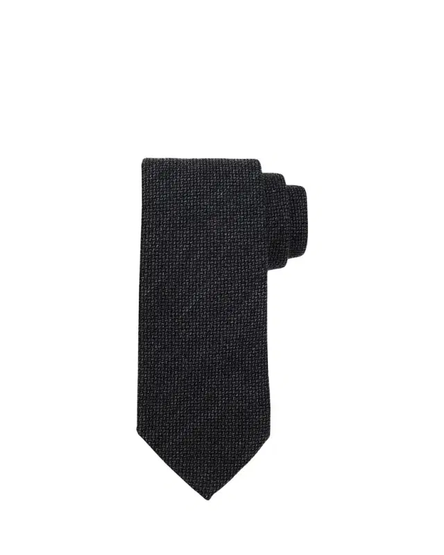 ZEGNA Men's Textured Wool and Silk Tie