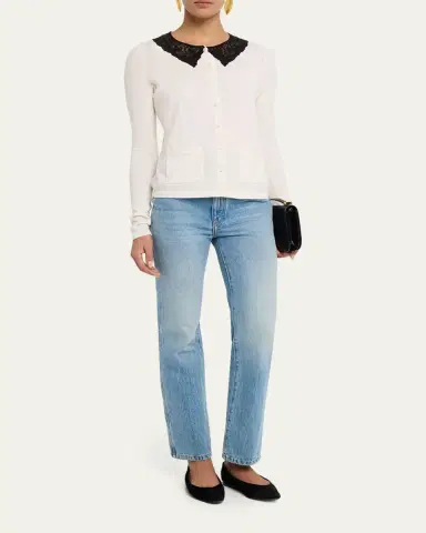 LoveShackFancy Lolani Wool Lace Collar Cardigan | Thumbnail 2 LoveShackFancy Lolani Wool Lace Collar Cardigan | Thumbnail 2