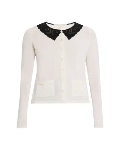LoveShackFancy Lolani Wool Lace Collar Cardigan | Thumbnail 1 LoveShackFancy Lolani Wool Lace Collar Cardigan | Thumbnail 1