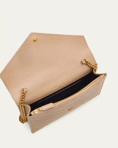 Saint Laurent Envelope Small YSL Wallet on Chain in Grain Leather | Thumbnail 4 Saint Laurent Envelope Small YSL Wallet on Chain in Grain Leather | Thumbnail 4