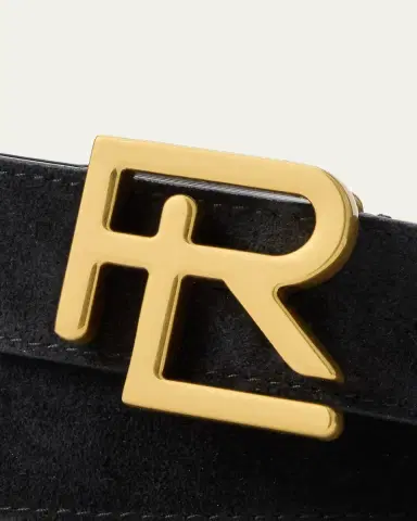 Ralph Lauren Purple Label Men's RL-Buckle Calf-Suede Belt | Thumbnail 3 Ralph Lauren Purple Label Men's RL-Buckle Calf-Suede Belt | Thumbnail 3
