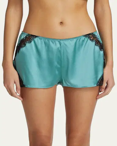 Kiki de Montparnasse Lace-Trim Silk Shorts | Thumbnail 3