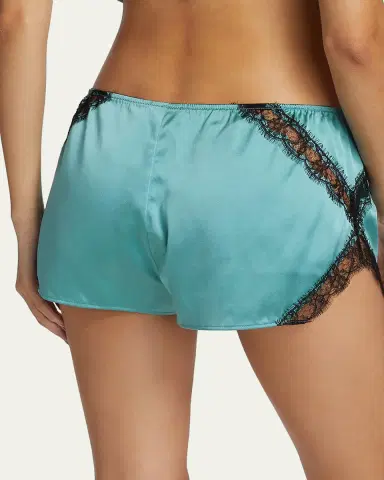 Kiki de Montparnasse Lace-Trim Silk Shorts | Thumbnail 4
