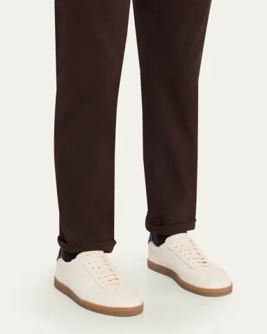 Brunello Cucinelli Men's Deerskin Leather T-Toe Sneakers | Thumbnail 2 Brunello Cucinelli Men's Deerskin Leather T-Toe Sneakers | Thumbnail 2