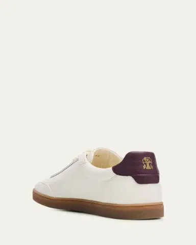 Brunello Cucinelli Men's Deerskin Leather T-Toe Sneakers | Thumbnail 4 Brunello Cucinelli Men's Deerskin Leather T-Toe Sneakers | Thumbnail 4