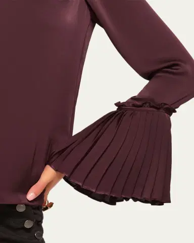 Ramy Brook Christy Ruffle-Cuff Blouse | Thumbnail 4