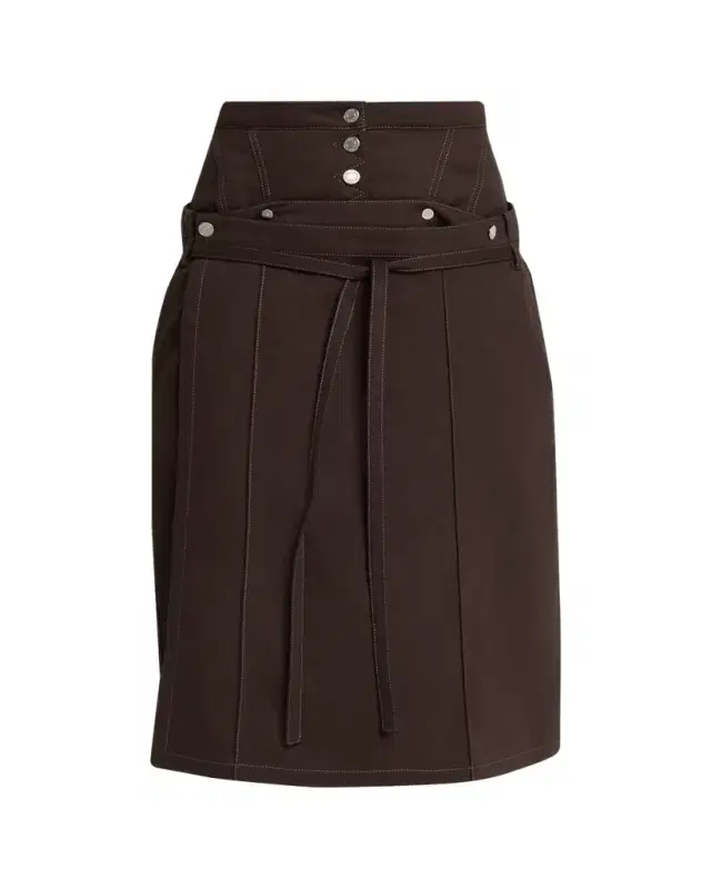 Corseted Denim Pencil Skirt
