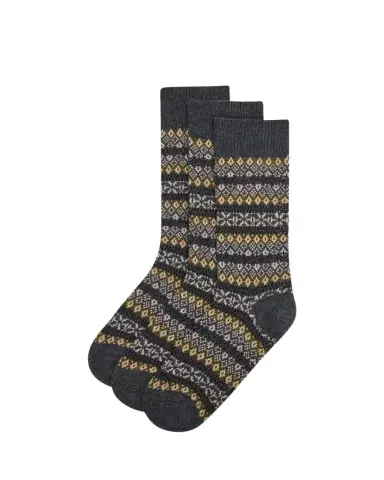 Pantherella Men's Sherborne Cashmere Fair Isle Crew Socks | Thumbnail 1 Pantherella Men's Sherborne Cashmere Fair Isle Crew Socks | Thumbnail 1