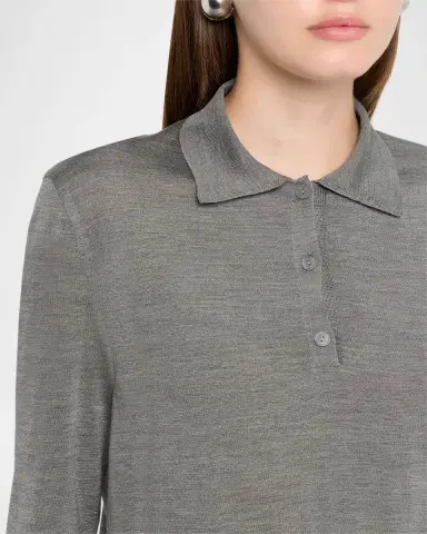 THE ROW Lilienne Silk Polo Top | Thumbnail 13
