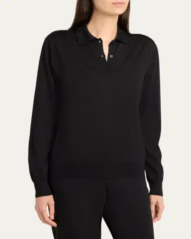 THE ROW Lilienne Silk Polo Top | Thumbnail 4