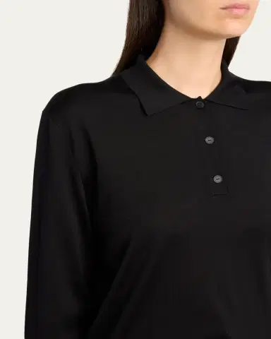 THE ROW Lilienne Silk Polo Top | Thumbnail 5