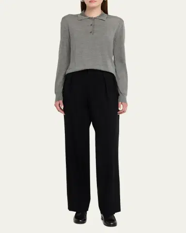 THE ROW Lilienne Silk Polo Top | Thumbnail 6
