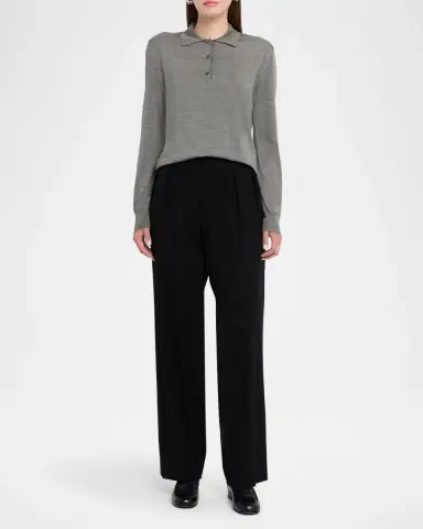 THE ROW Lilienne Silk Polo Top | Thumbnail 10