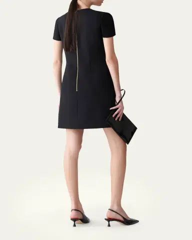 Carolina Herrera Floral Embroidered Wool Mini Shift Dress | Thumbnail 3 Carolina Herrera Floral Embroidered Wool Mini Shift Dress | Thumbnail 3