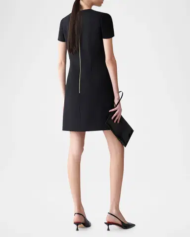 Carolina Herrera Floral Embroidered Wool Mini Shift Dress | Thumbnail 5 Carolina Herrera Floral Embroidered Wool Mini Shift Dress | Thumbnail 5