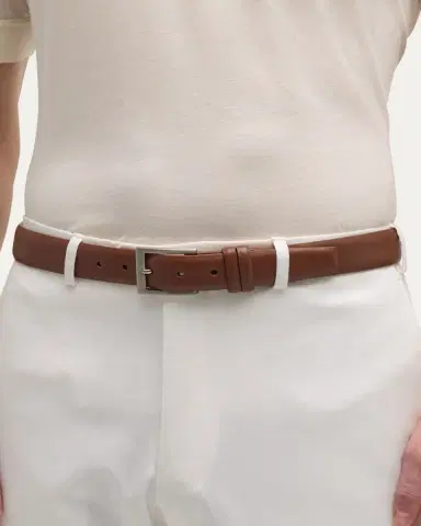 W. Kleinberg Men's Semi-Matte Calf Leather Belt | Thumbnail 2