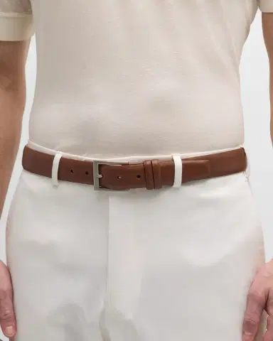 W. Kleinberg Men's Semi-Matte Calf Leather Belt | Thumbnail 3