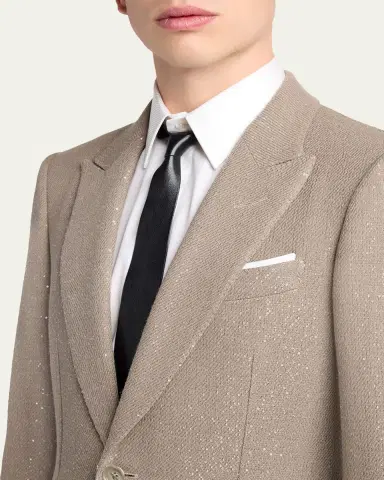 Tom Ford Men's Sequin Boucle Peak Lapel Sport Coat | Thumbnail 5 Tom Ford Men's Sequin Boucle Peak Lapel Sport Coat | Thumbnail 5