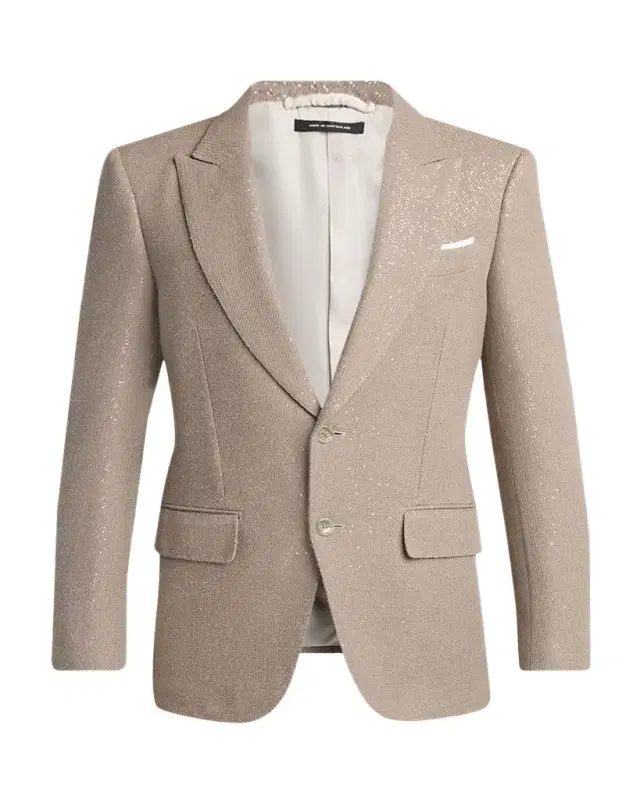 TOM FORD Men's Sequin Boucle Peak Lapel Sport Coat