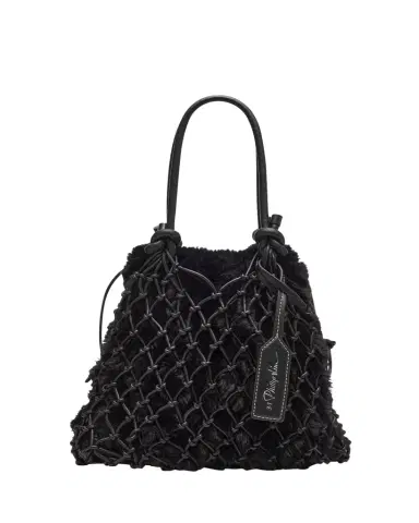 3.1 Phillip Lim Faux Fur Macrame Mini Sac Top-Handle Bag | Thumbnail 1 3.1 Phillip Lim Faux Fur Macrame Mini Sac Top-Handle Bag | Thumbnail 1