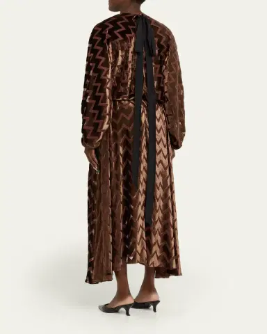 Lanvin Zig Zag Devore Velvet Midi Dress | Thumbnail 3 Lanvin Zig Zag Devore Velvet Midi Dress | Thumbnail 3