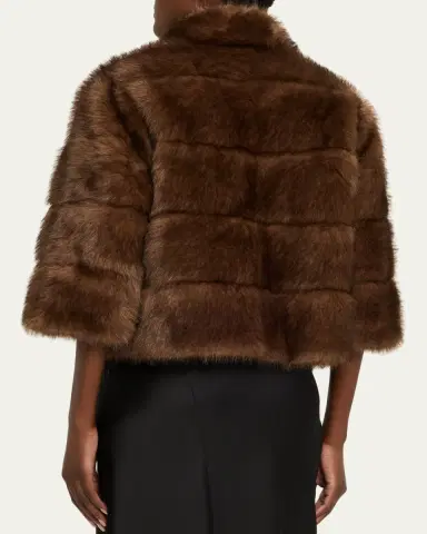 LoveShackFancy Gelman Faux Fur Jacket | Thumbnail 3 LoveShackFancy Gelman Faux Fur Jacket | Thumbnail 3