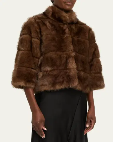 LoveShackFancy Gelman Faux Fur Jacket | Thumbnail 4 LoveShackFancy Gelman Faux Fur Jacket | Thumbnail 4