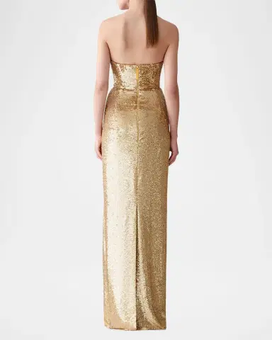 Carolina Herrera Strapless Rose Sequined Gown | Thumbnail 5